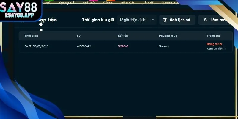 Biểu đồ thời gian xử lý giao dịch theo từng nguyên nhân.