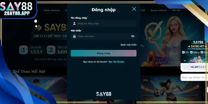 Giao diện đăng nhập với các trường thông tin và xác minh bảo mật.