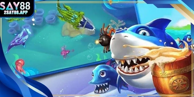 Quỹ đạo di chuyển của cá và vùng bắn hiệu quả.