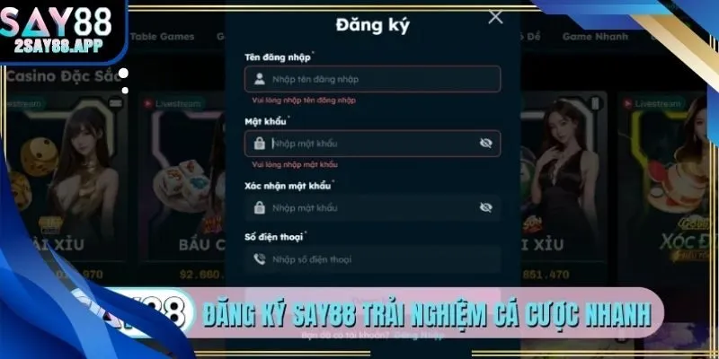 Đăng ký tài khoản Say88 nhanh chóng và an toàn chỉ trong vài bước